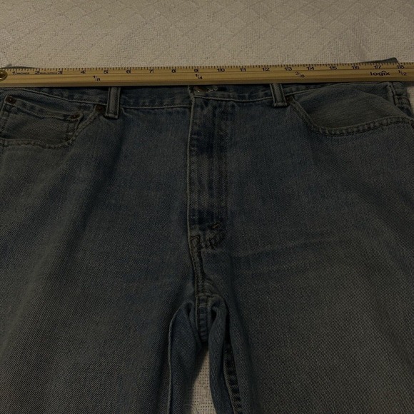 Levis 550 Jeans Mens 36x32 Relaxed Fit Western Cowboy Blue Denim Distressed - Picture 6 of 16